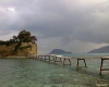 Bridge to Marathonisi island in Agios Sostis Zante